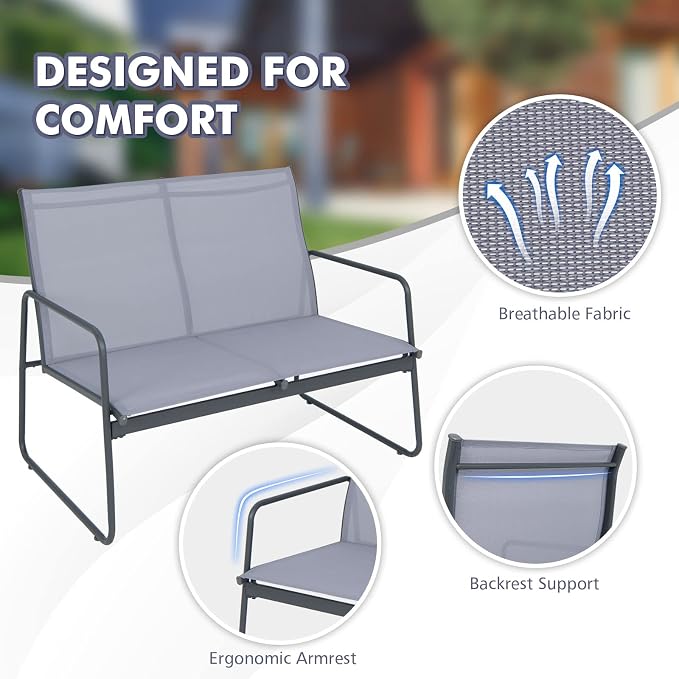 Tangkula 4 Pieces Patio Furniture Set, Outdoor Conversation Set - Image 5