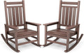 SERWALL Outdoor Rocking Chair Set of 2, HDPE Rocking Chair by SERWALL