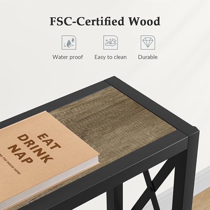 Gewudraw 41.7" Console Table, Narrow Behind The Couch Table - Image 7