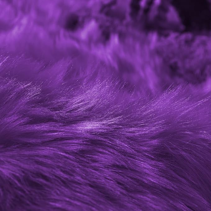 Goolela Purple Fluffy Fuzzy Rug 3x5 Faux Fur Furry Shag Rug - Image 7