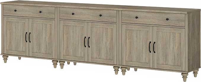 WAMPAT Farmhouse TV Stand for 100 Inch TV, 3-in-1 TV Console Table for - Image 7