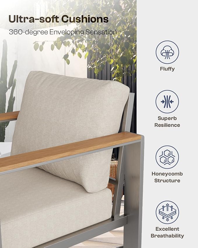 Aluminum Outdoor Patio Furniture Set - Image 7