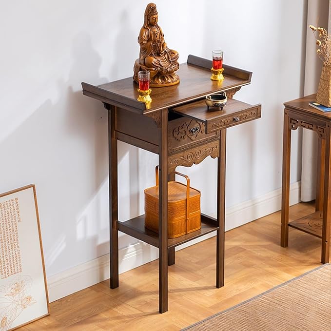 Japanese Zen Style Altar End Table Vintage Console Table - Image 5