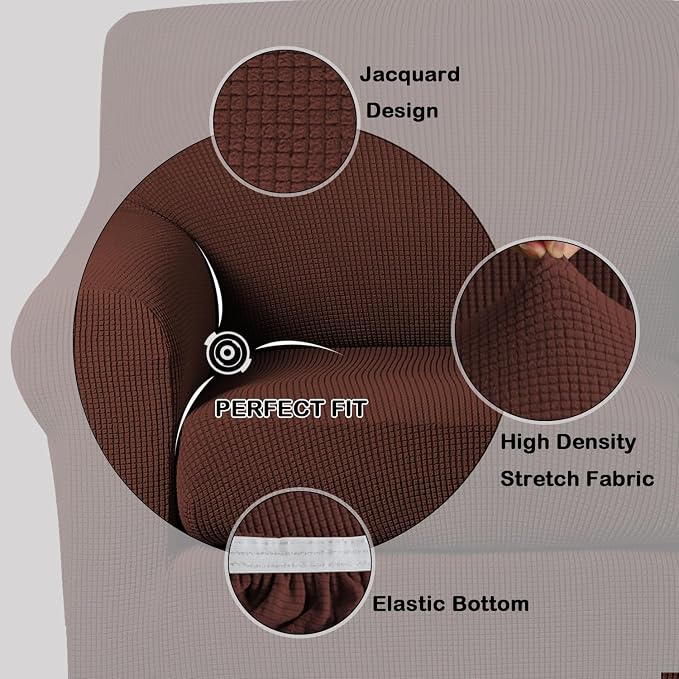 Turquoize 2 Piece Chair Covers Armchair Slipcovers - Image 3