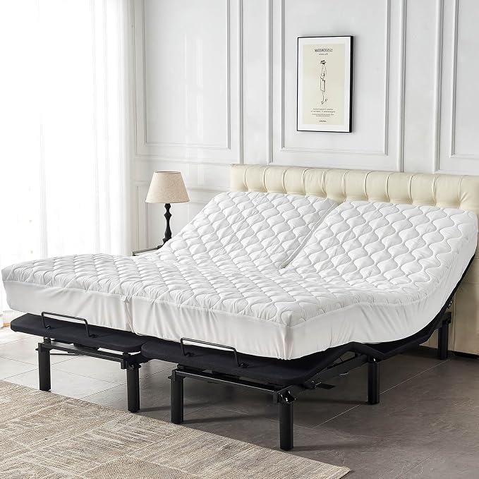 Quilted Waterproof Split Top California King Mattress Protector Pad - Image 8