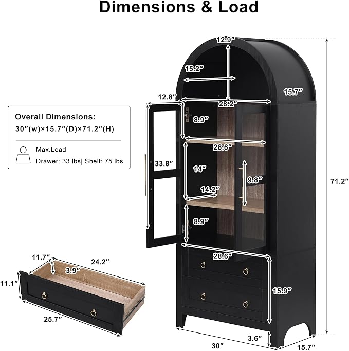 71" Arched Storage Cabinets - Image 2