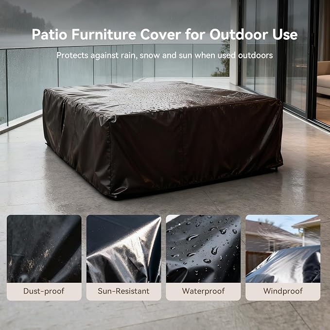 Aoxun Aluminum Patio Furniture Set, 7 Seats Luxury Metal Patio Conversation Sets - Image 9
