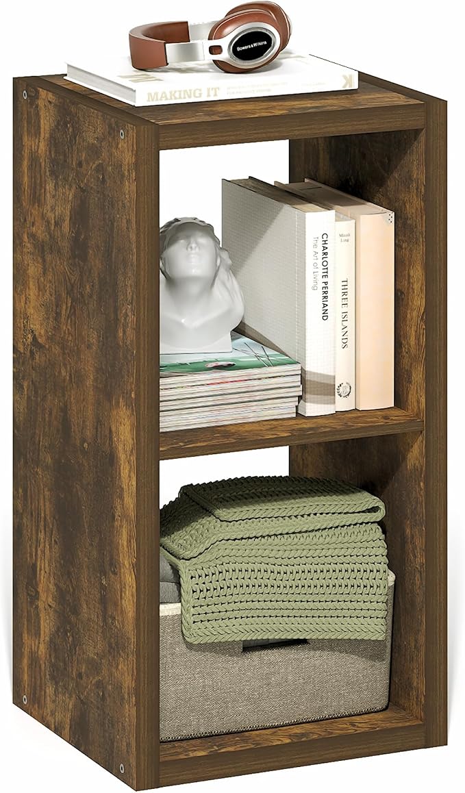 Furinno Cubicle Book Shelf, 2-Cube Bookshelf, Extra Thick Frame Horizontally & by Furinno-FitsYourSpaceFitsYourBudget
