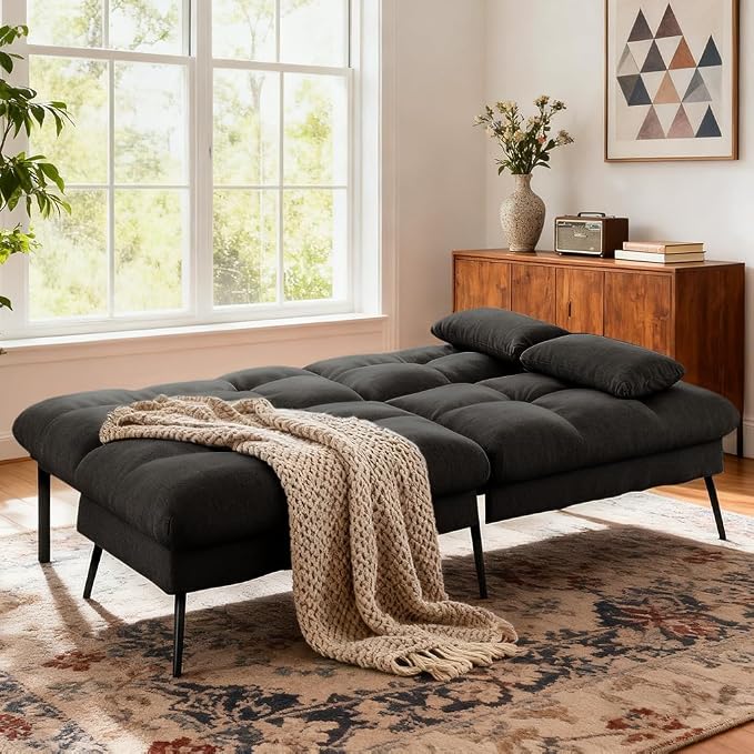 COMHOMA Convertible Futon Sofa Bed, 72″Fabric Futons Couch - Image 4