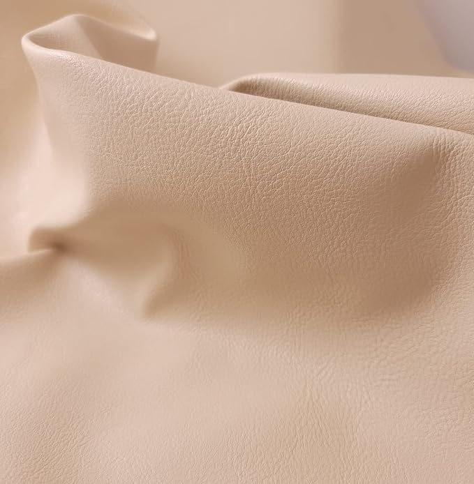 Bone Offwhite Soft Faux Vegan PU Leather Fabric Sheet by The Yard Synthetic - Image 5