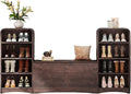 Shoe Cabinet with Bench, U-Shaped Shoe Storage Bench, Tall Shoes Cabinet with by Homiflex