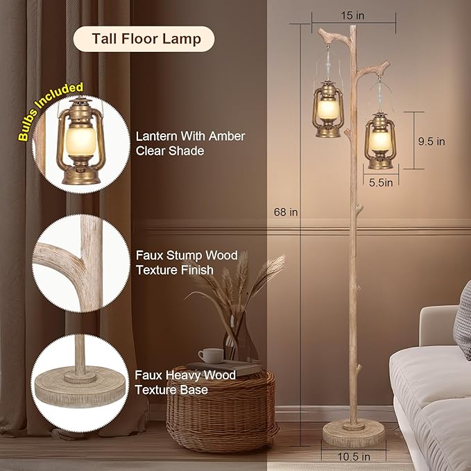 Scenekoy Vintage 68” Tall Floor Lamp - Image 4