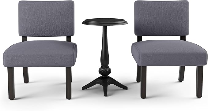 Furniture of America Jetson Wood 3-Piece Accent Table and Chair Set in Gray - Image 2