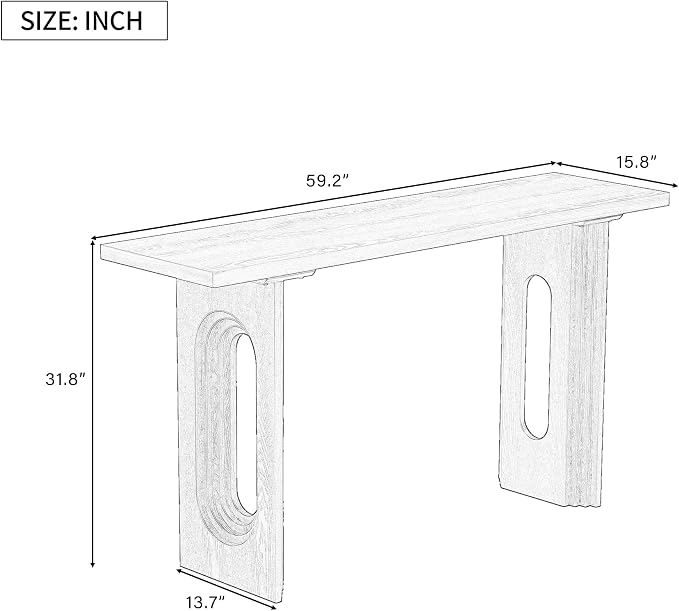 59.2'' Modern Console Table Sofa Table Entryway Table - Image 2