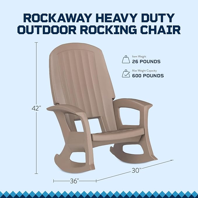 Semco Plastics Rockaway Heavy Duty Polyethylene All Weather Outdoor Rocking - Image 3