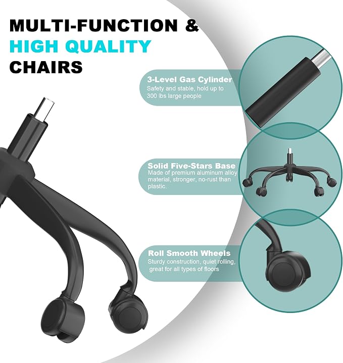 Mimoglad Office Chair, High Back Ergonomic Desk Chair - Image 6