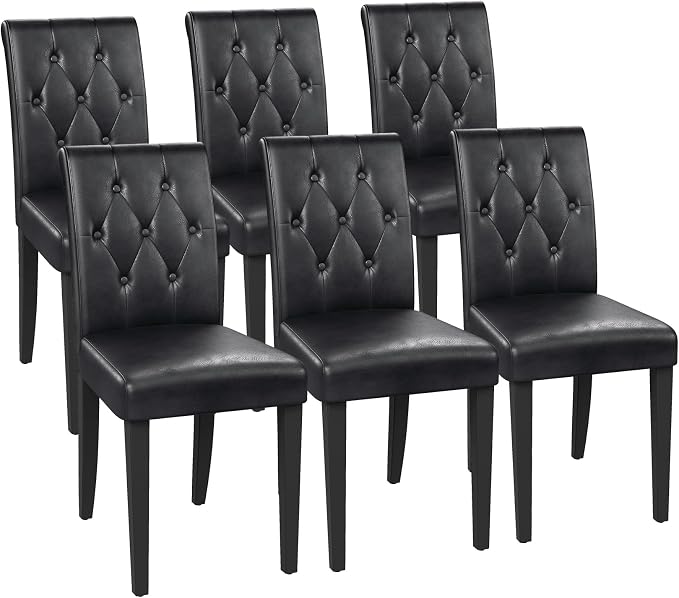 Welzona Upholstered Dining Chairs Set of 6, Button Tufted Parsons Dining Chair by WelzonaDirect