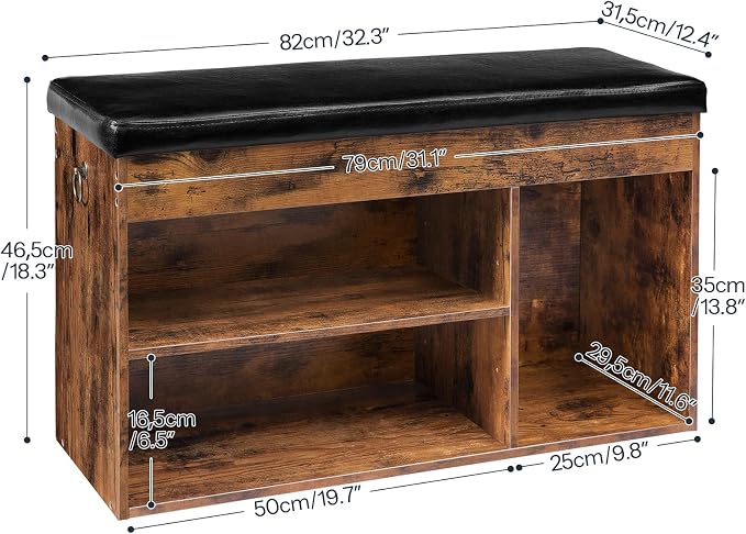 HOOBRO Shoe Storage Bench with Cushion, 32.3'' Entryway Bench with Lift Top - Image 3