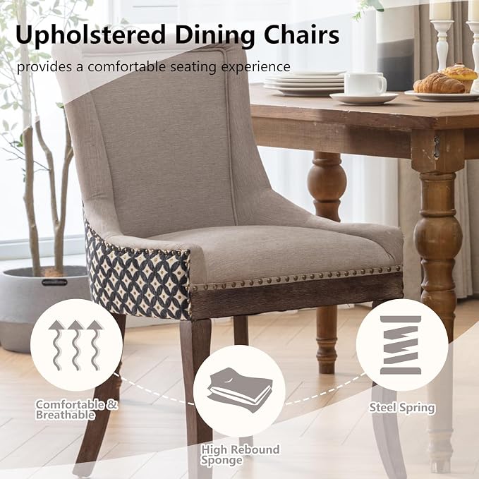 Modern Dining Chairs Set of 2, High Back Dining Chairs Side Chairs - Image 4