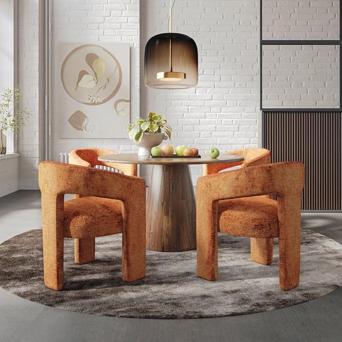 Jofran Gwen Jacquard Upholstered Accent Chair, Modern Luxury Plush Sculptural - Image 9