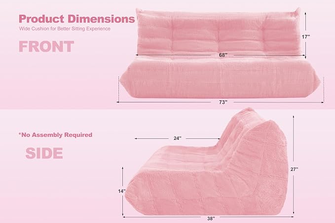 Bean Bag 3-Seater Chair Big Sofa Beanbag Chair - Image 2