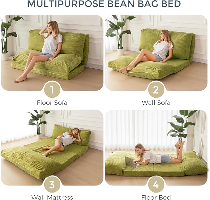 MAXYOYO Folding Sofa Bed, Extra Thick and Long Floor Sofa Convertible Sleeper - Image 5
