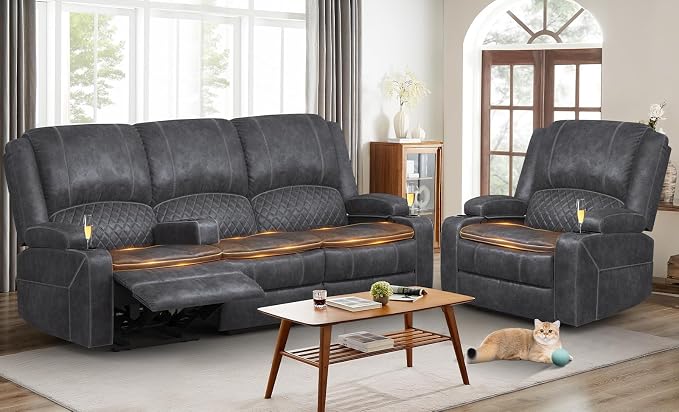 Yolsali 3 Seater Recliner Sofa Set by SavortheHappyMoments