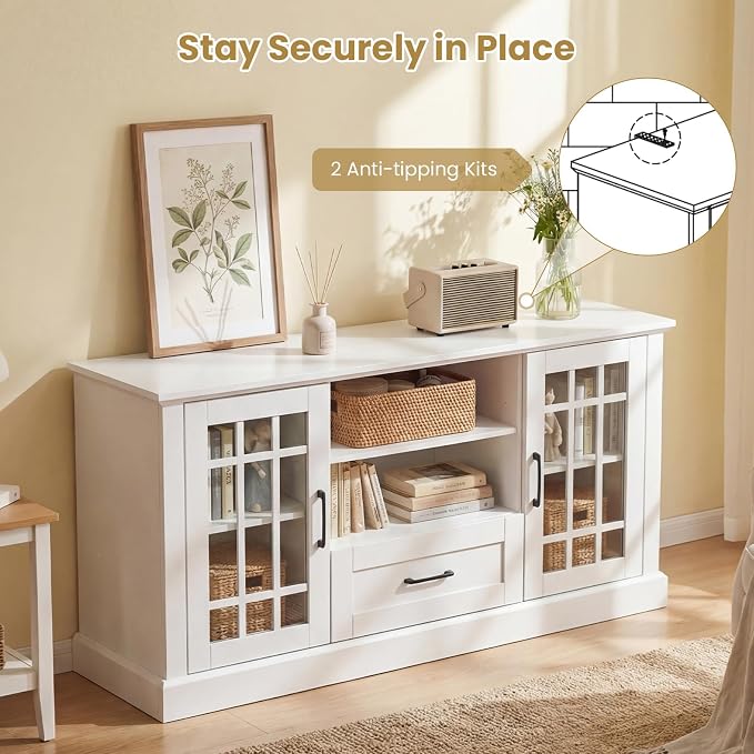 Giantex Farmhouse TV Stand for 65/70 Inch TV, Tall Entertainment Center - Image 7