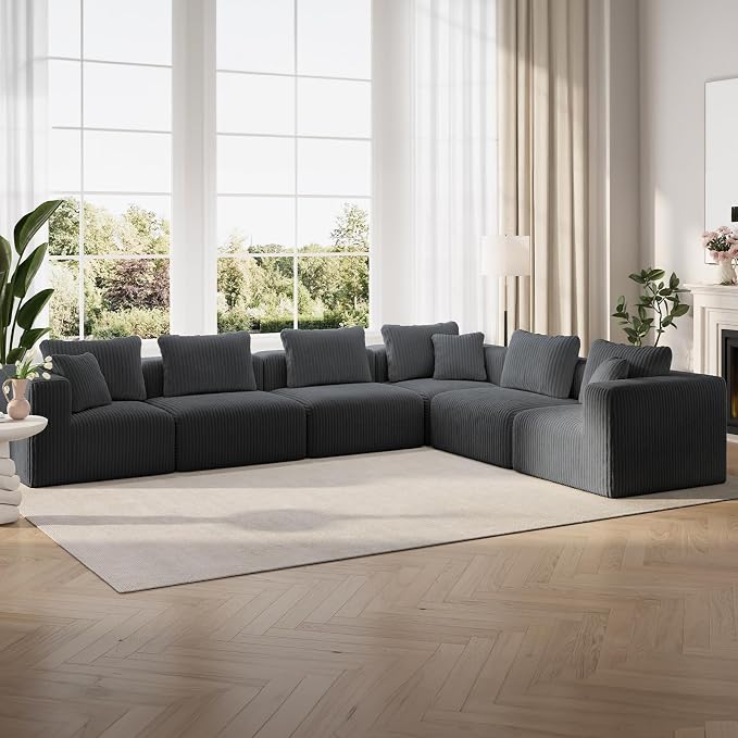 Novilla 141" Modular Sectional Sofa, Modern Cloud Sectional Couch by Novilla