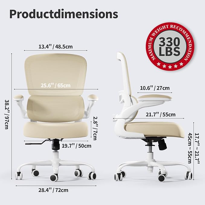 TRALT Office Chair Ergonomic Desk Chair, 330 LBS Home Mesh Office Desk Chairs - Image 2