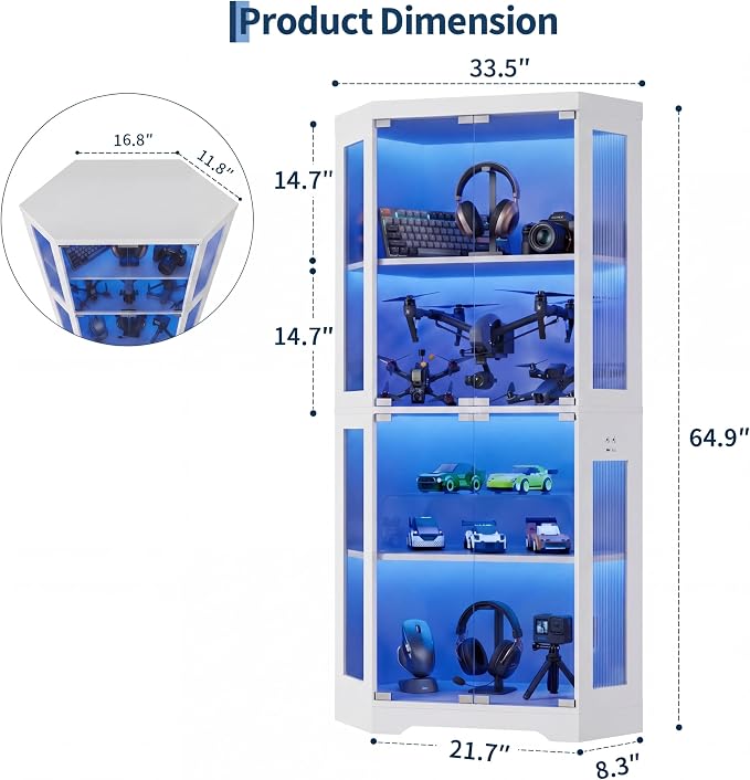 GarveeHome Corner Display Cabinet - Image 2
