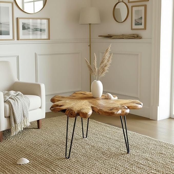 WELLAND Rustic Cedar Live Edge Coffee Table - Image 3