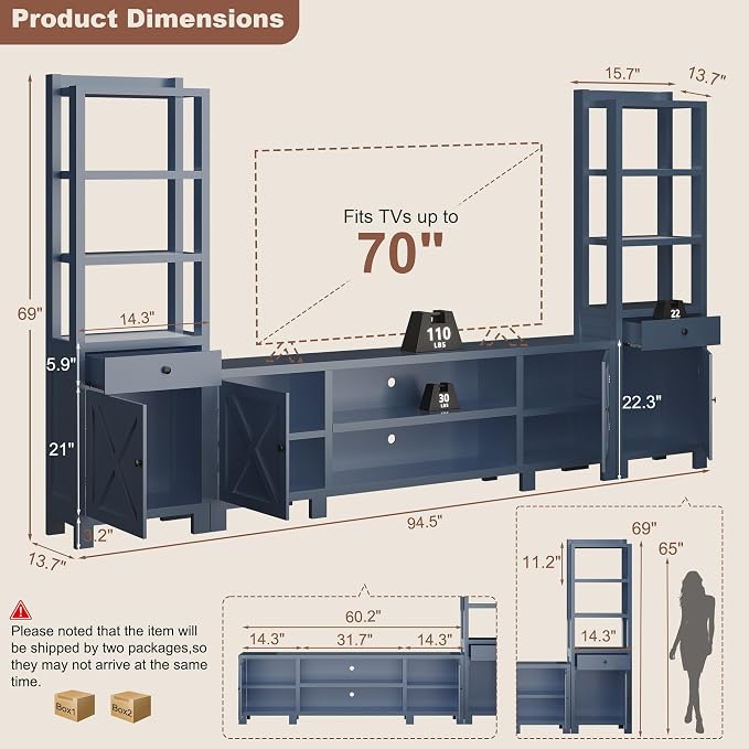 94" W Entertainment Center - Image 2