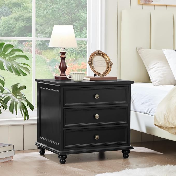 Joaxswe 24" Wide Farmhouse Night Stand Set of 2, Large End Table - Image 5
