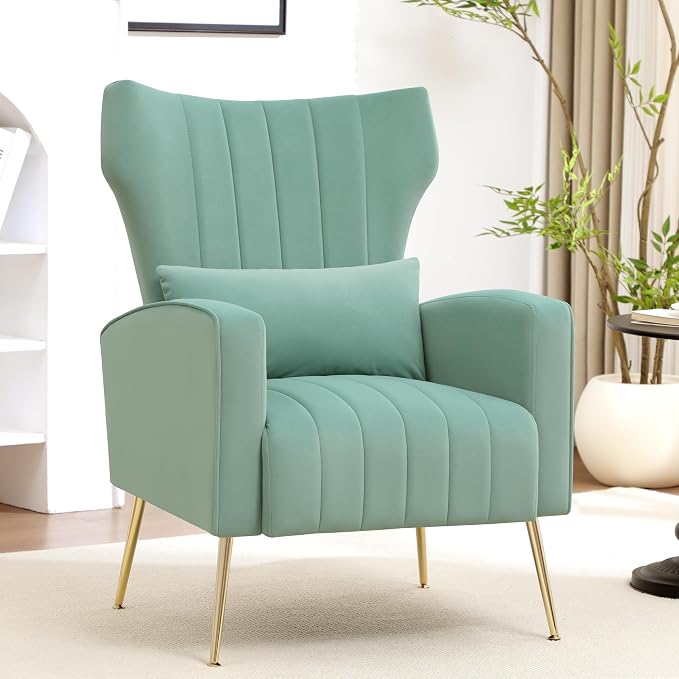 Modern Accent Chair Upholstered Living Room Chair, High Back Arm Chair by YUUIJOAA
