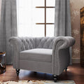 Living Room Chair, Modern Velvet Chesterfield Sofa Chair, Mid Century Single by RUSTYER