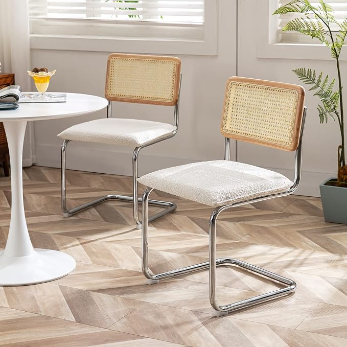 Zesthouse Natural Rattan Dining Chairs Set of 4, Modern Kitchen Chairs - Image 7
