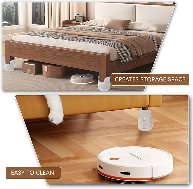 Heavy Duty Bed Risers, Furniture Height Extenders Lifts 2.36"-3.15" Storage - Image 7