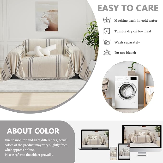 DREAMINGO Armchair Cover Washable Chenille Sofa Protector - Image 6