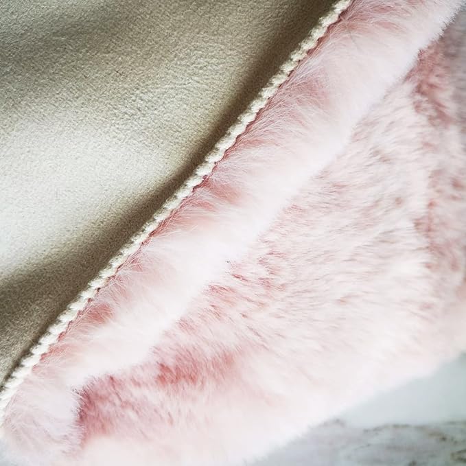 Ghouse Pink Faux Rabbit Fur Rug 6x9 Machine Washable Area Rugs - Image 4