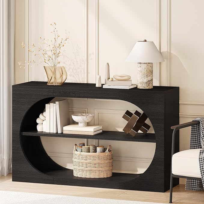 55-Inch Entryway Table with Storage, 3-Tier Console Tables, Behind Couch Table - Image 3