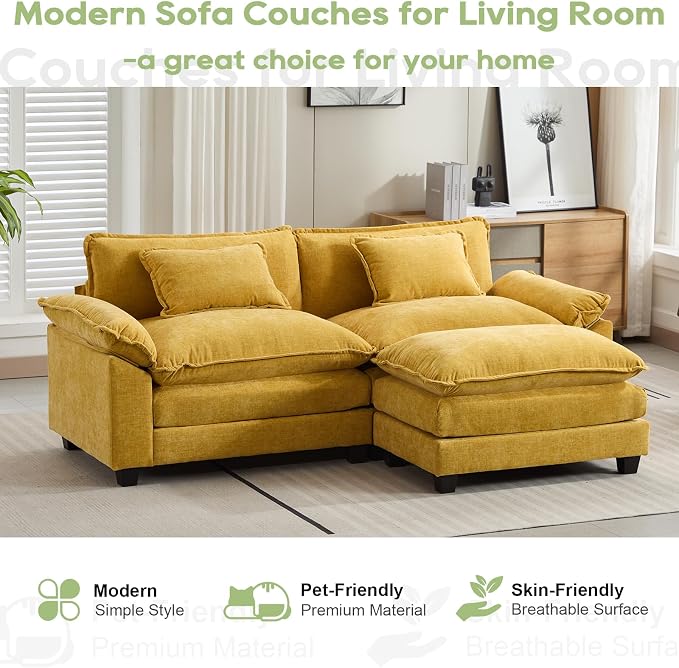 Oprisen 86" Modular Sectional Sofa, Comfy Cloud Couch Sectional Sofa - Image 7