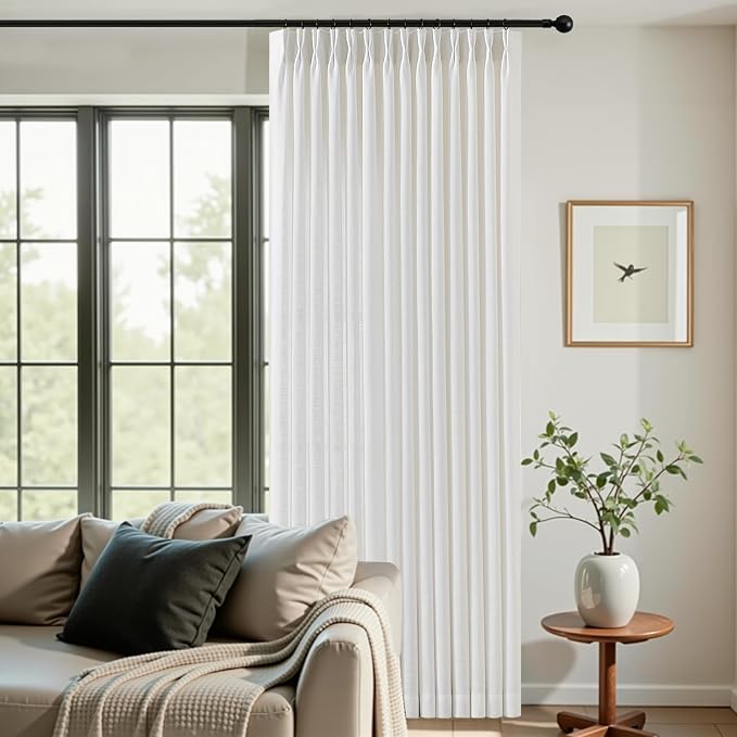 IVAPUPU Snow White Pinch Pleated Curtains 108 Inch Long - Image 4