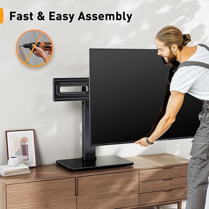Perlegear Table Top TV Stand Mount, Universal Swivel TV Stand - Image 7