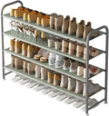 INGIORDAR Shoe Rack 4 Tier Long Storage Organizer Wide Metal Shoe Shelf by INGIORDAR