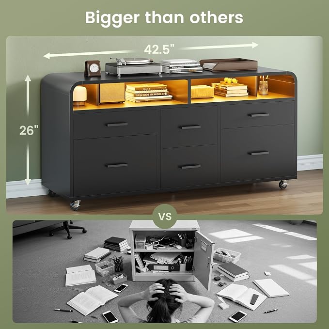 SEDETA 6 Drawer File Cabinet - Image 6