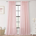 Blush Pink Semi Sheer Linen Curtains by Jolilight