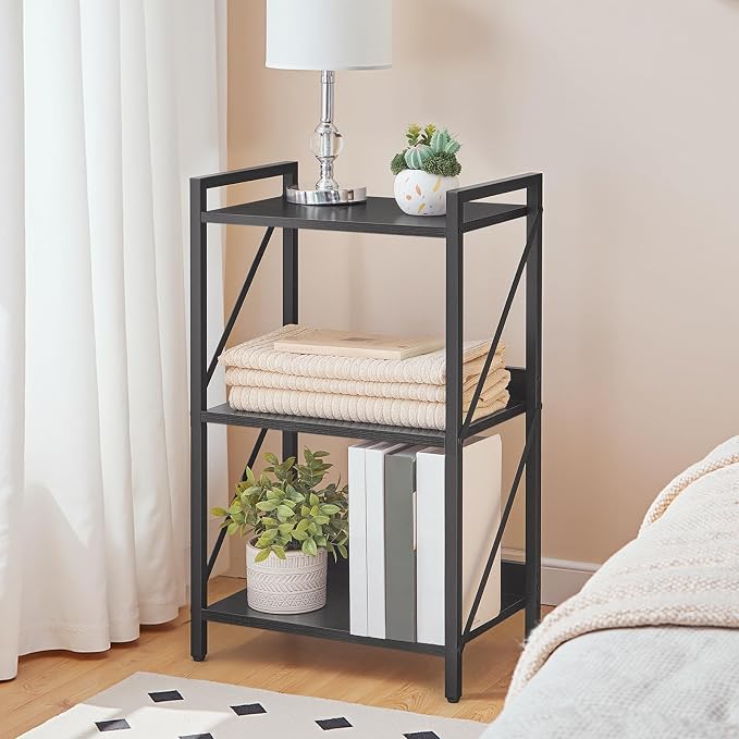 HOOBRO Bookshelf, 3-Tier Industrial Bookcase, Book Shelf Storage Organizer - Image 8