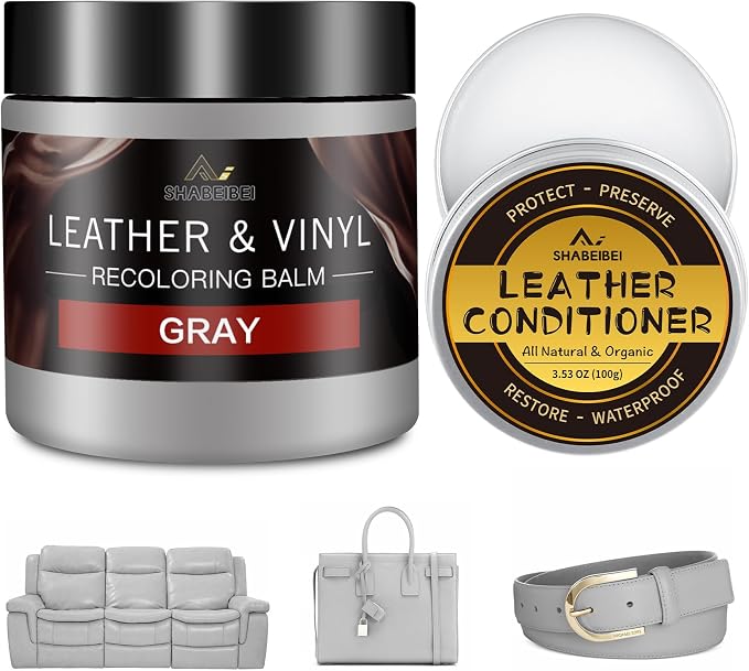 Leather Recoloring Balm with 100ml Mink Oil, Car Seats, Dye & Restorer by SHABEIBEI