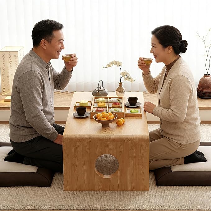 Coffee Table, Japanese Tatami Storage Table, Portable Design - Image 5